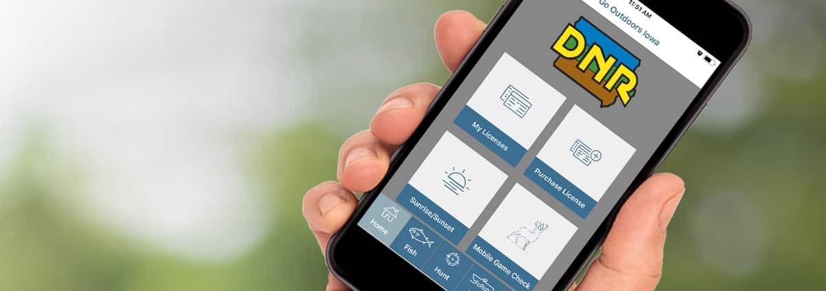 Iowa DNR Mobile App in Hand